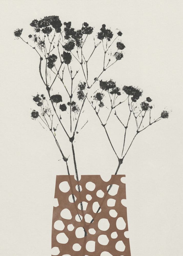 Wall art Gypsophila In a Brown Vase