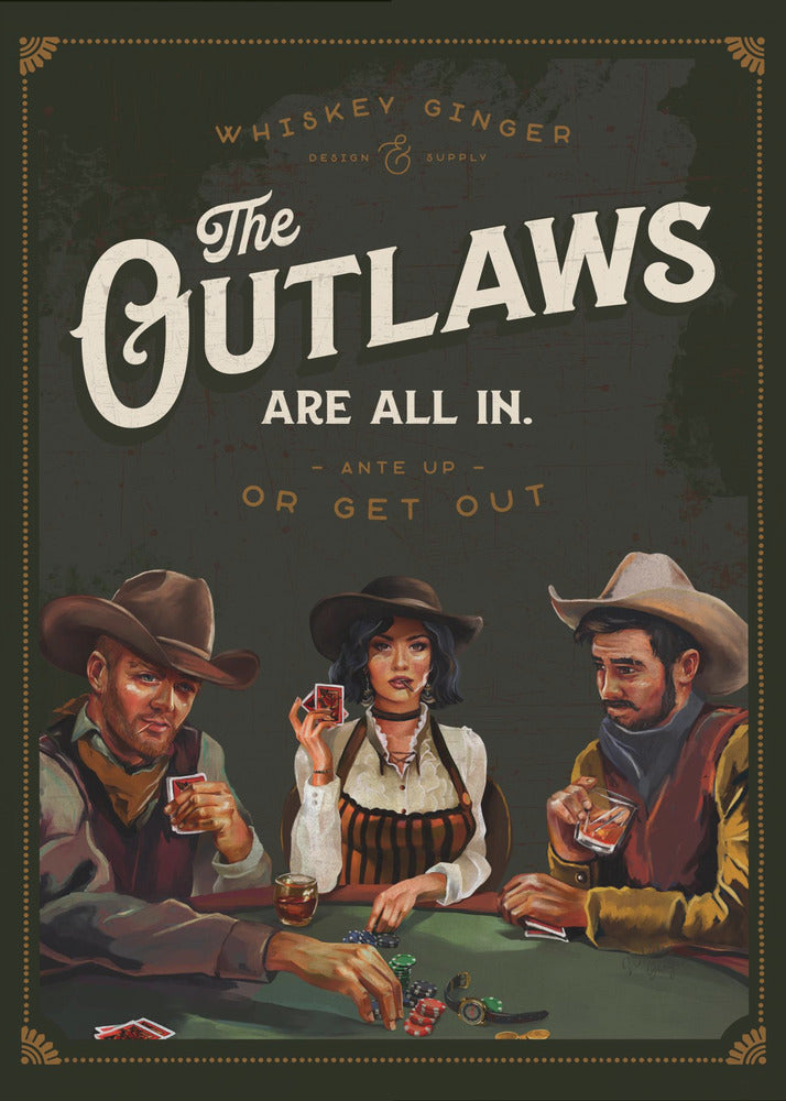 Wall Art Outlaws Are All In Cool Cowboy Poker Art
