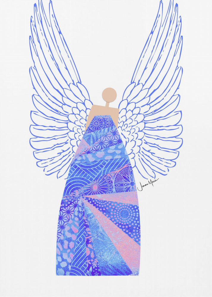 Wall art Angel in Blue Canvas Print
