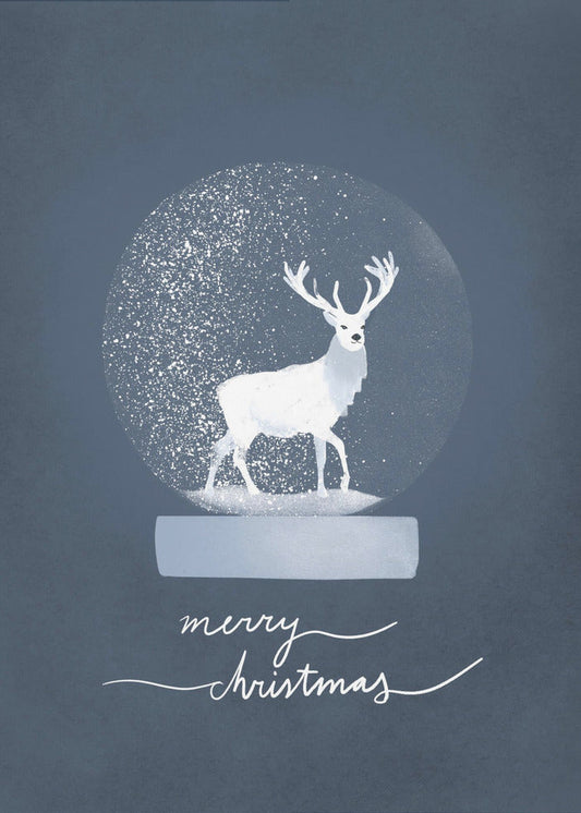 Wall Art Snowglobe Deer Canvas Print