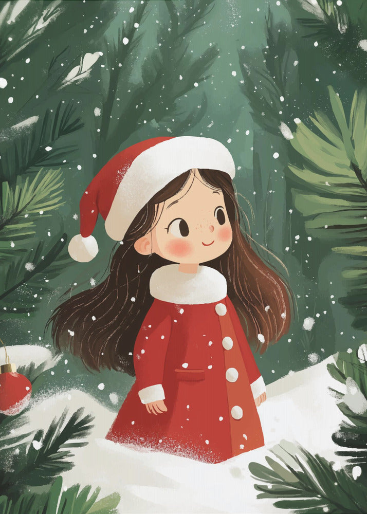 Wall art Christmas Girl Canvas Print