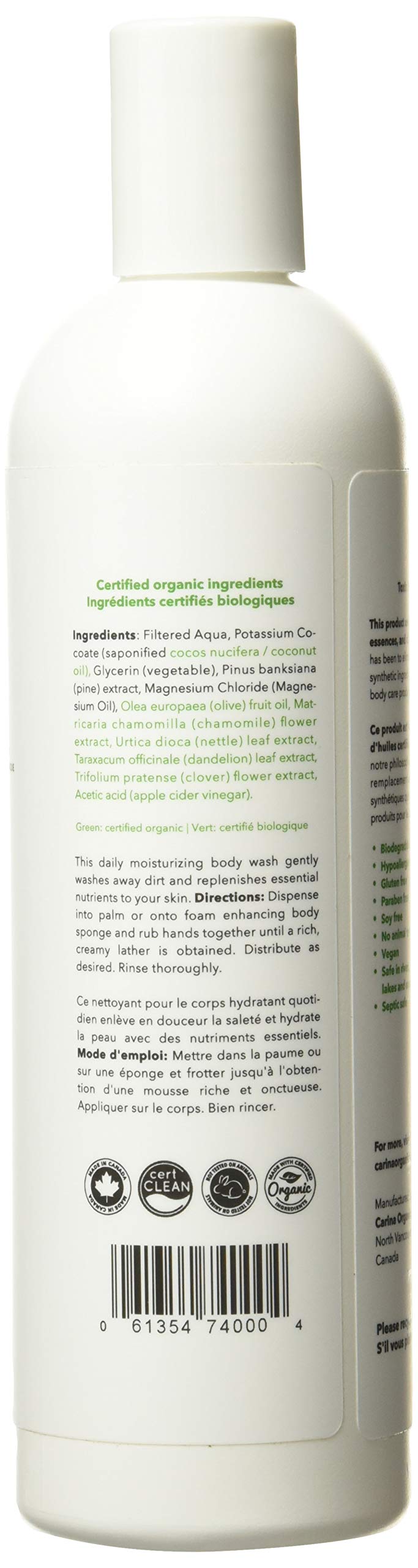 Carina Organics - Unscented Body Wash (360ml)