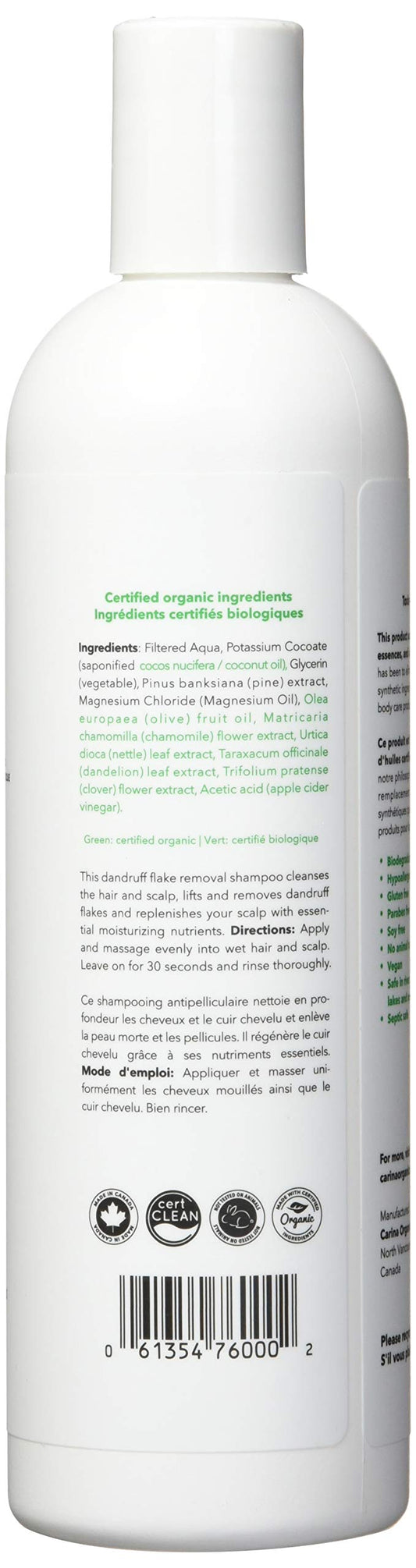 Carina Organics - Unscented Dandruff Removal Shampoo (360ml)