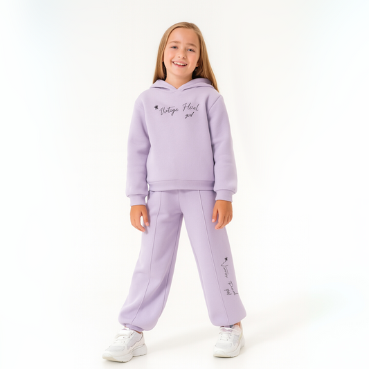 Vintage Vibes Girls Casual Set