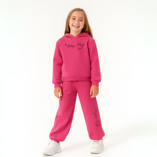 Vintage Vibes Girls Casual Set