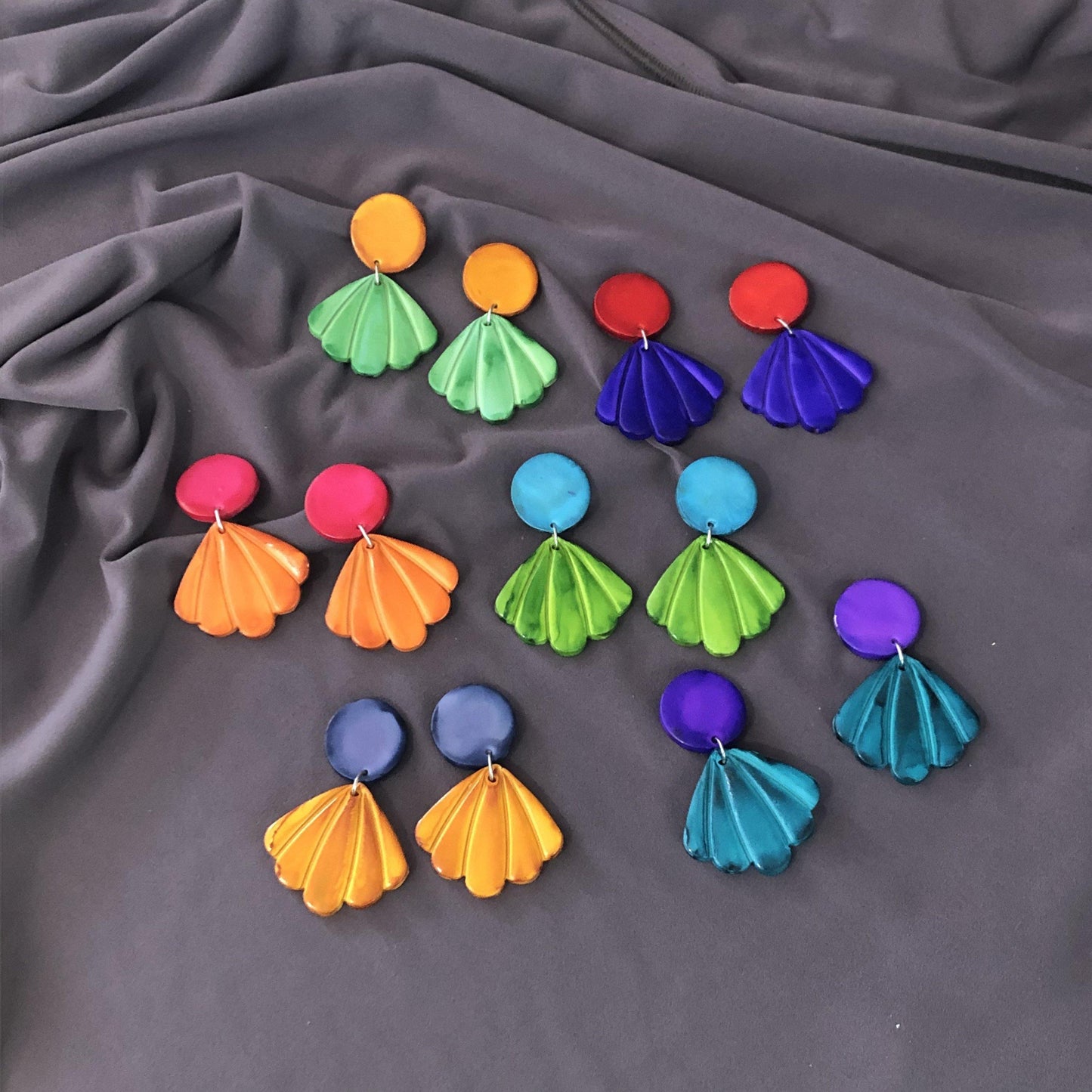 Seashell Drop Statement Earrings, Post or Clip On – "Sarah"