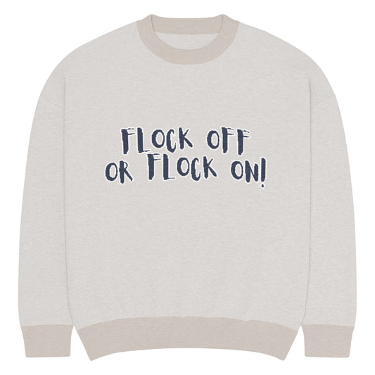 Flock Off  Knitted Verba Unisex crew neck sweater