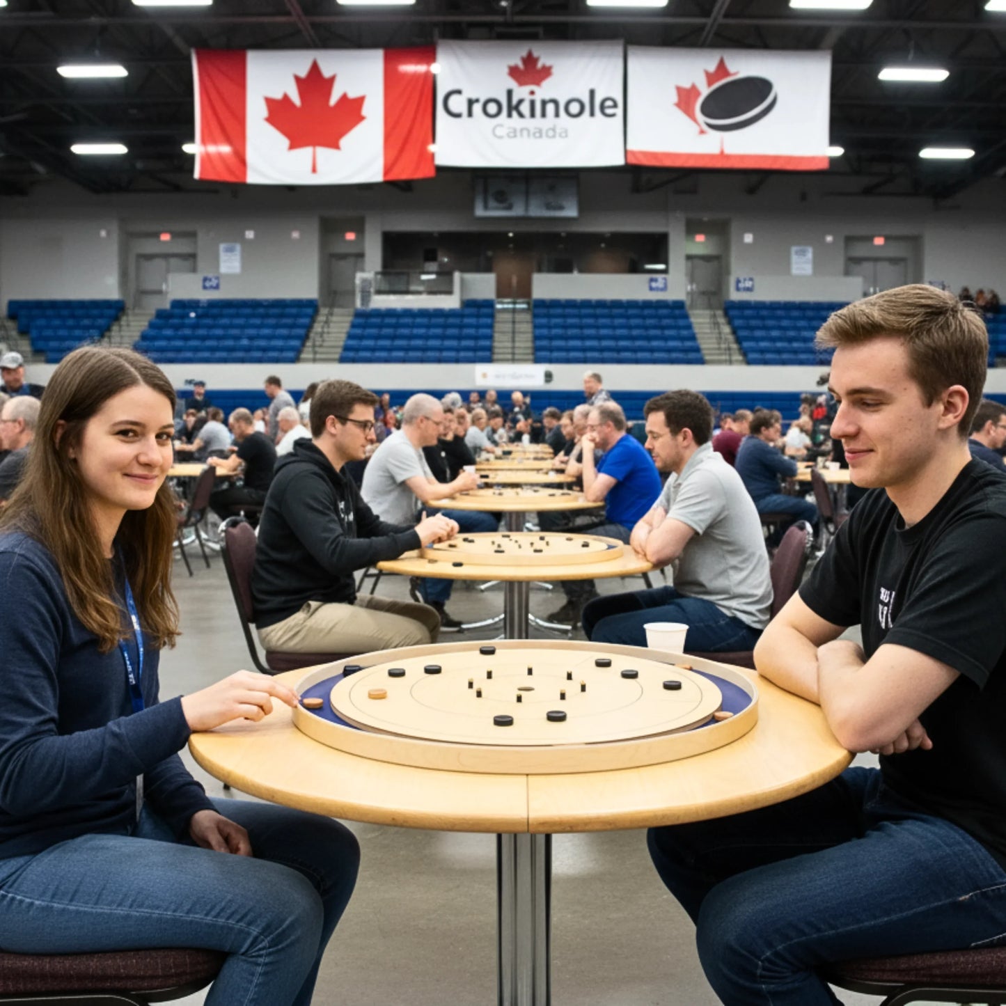 The Royal Blue by Crokinole Canada - Tournament Board Game Set - Meets NCA Standards