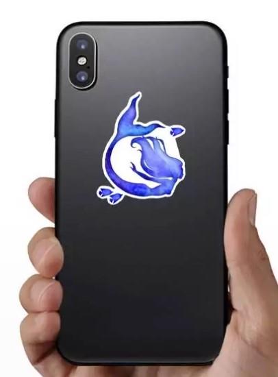 Car Sticker - Blue Watercolor Silhouette