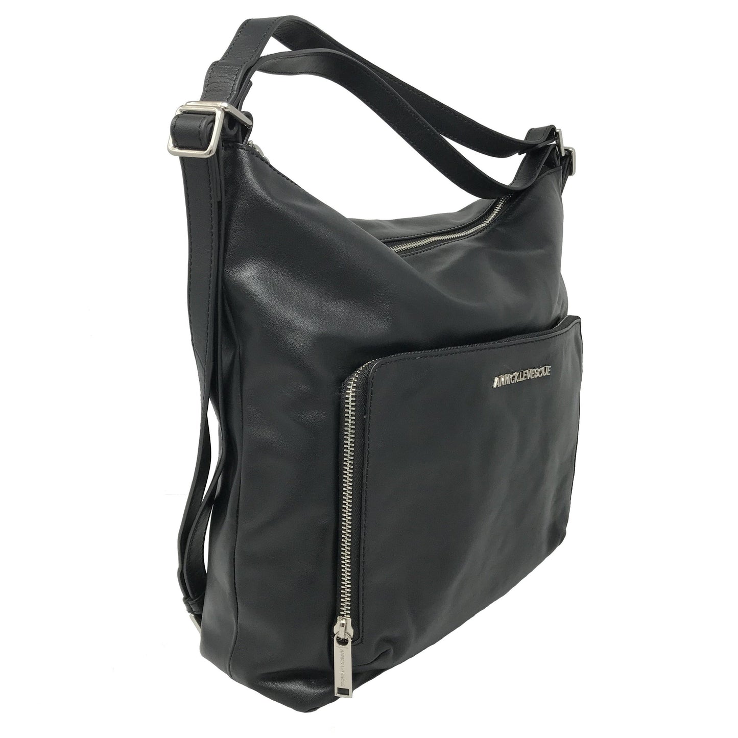 Sac à main en Cuir véritable Transformable Noir - Alexandra