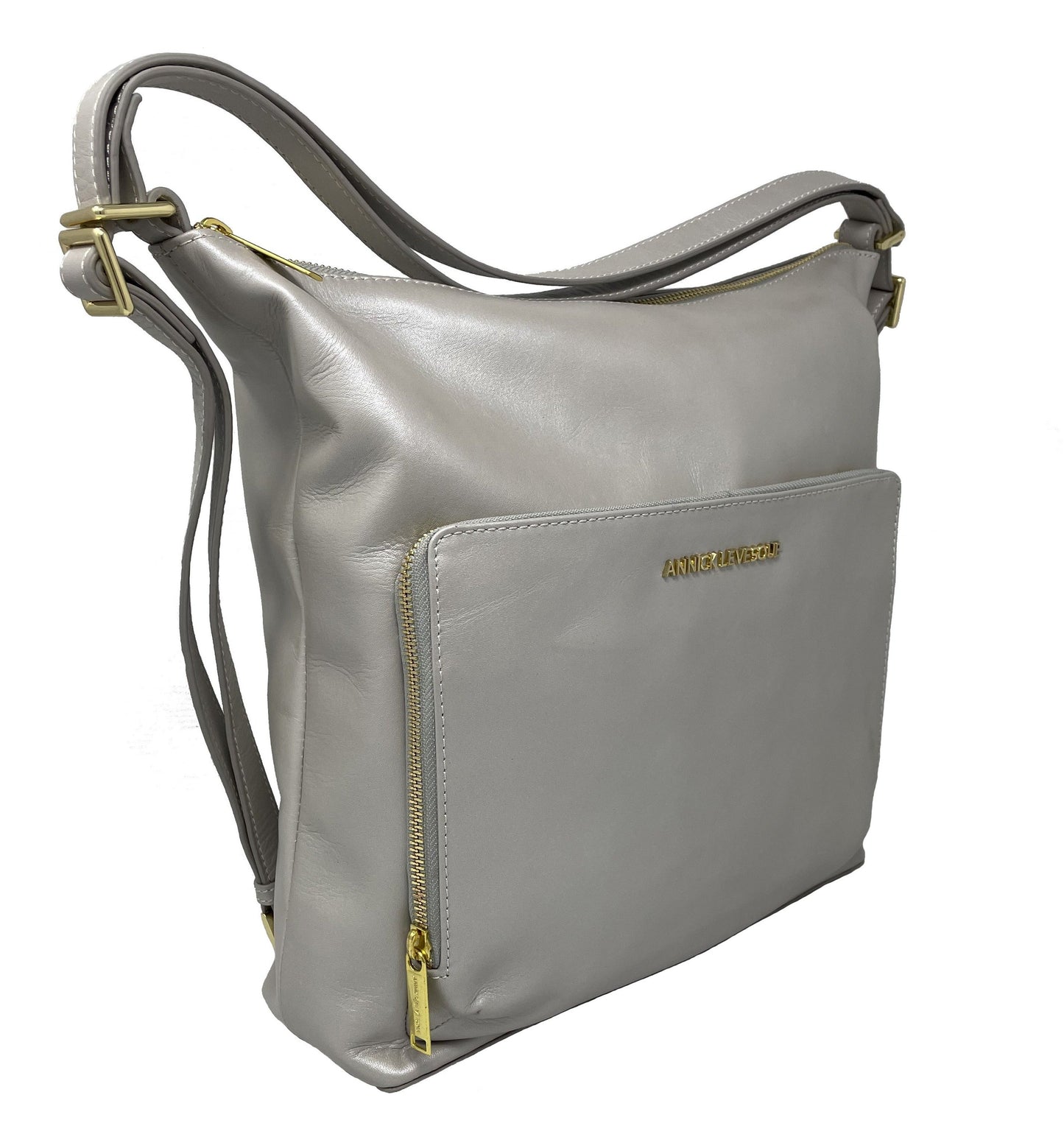 Sac à main en Cuir Transformable Perlé, Alexandra