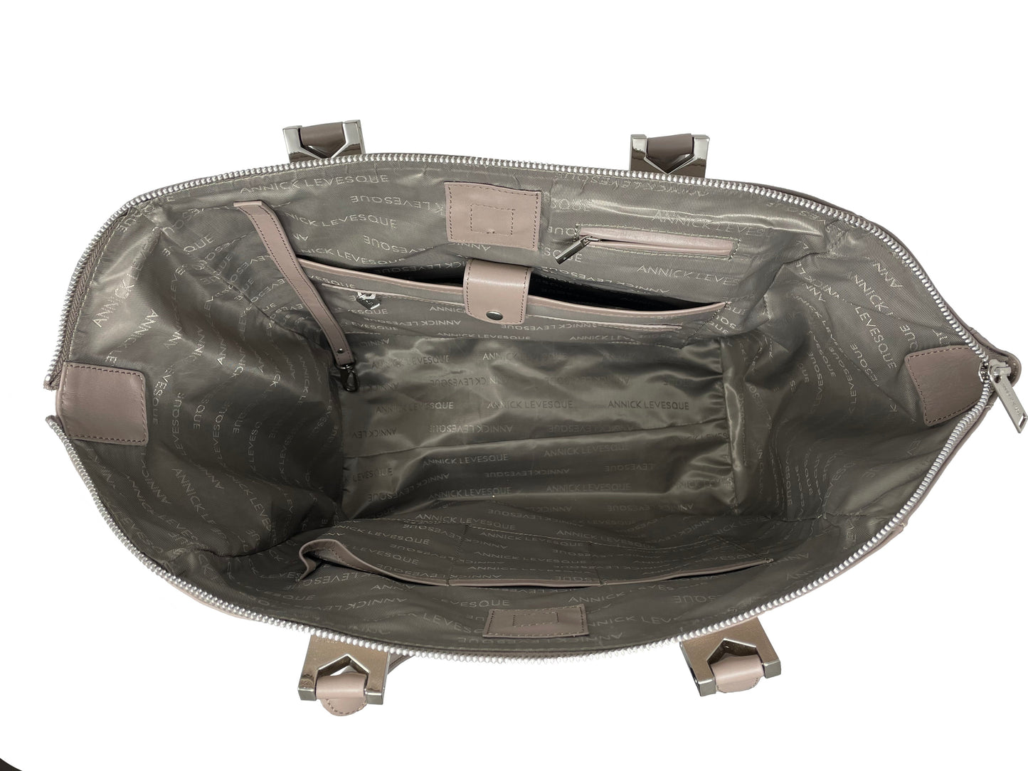 Grand Sac à Main en Cuir Taupe | Mona