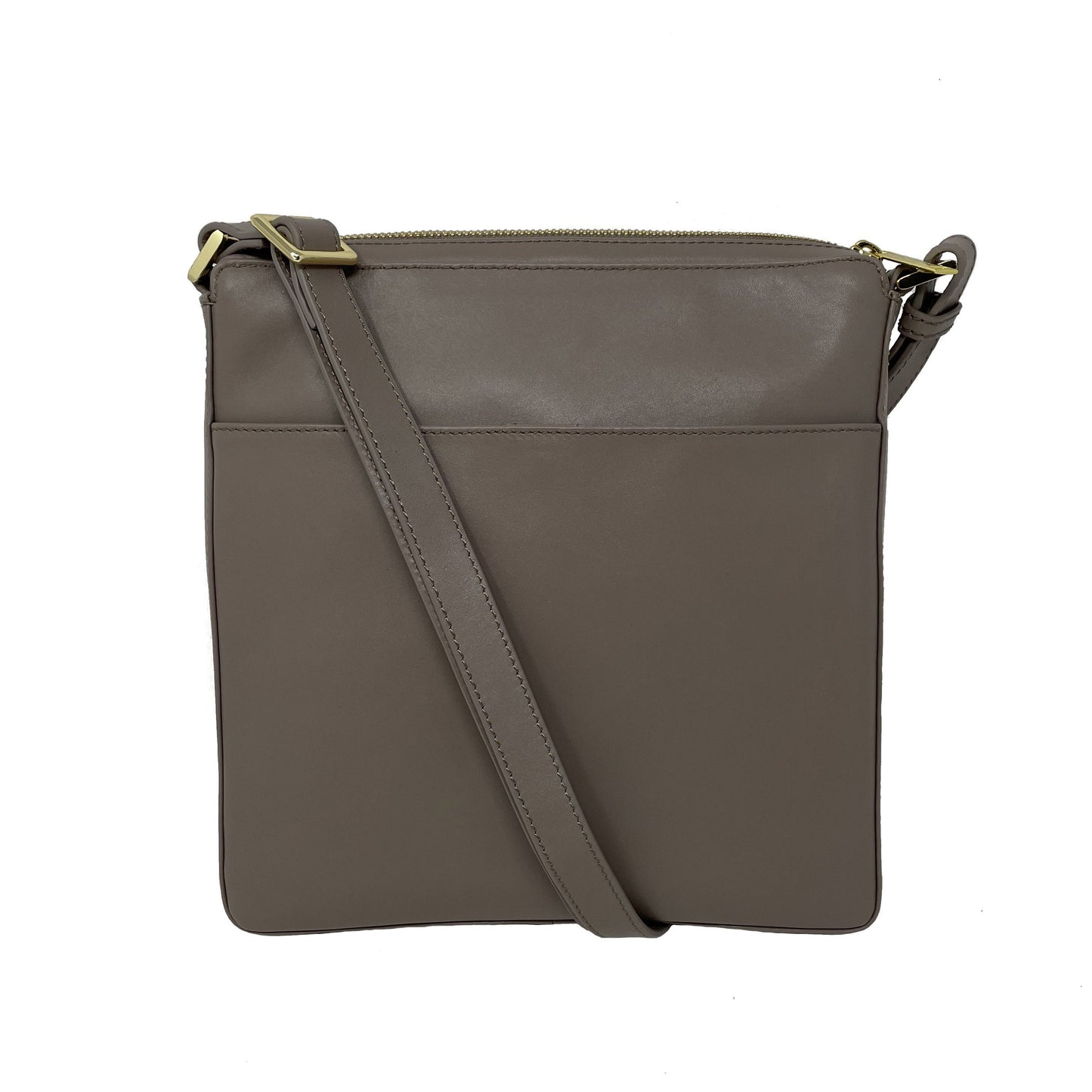 Sac à Bandoulière / Sacoche en cuir véritable Taupe | Gisèle