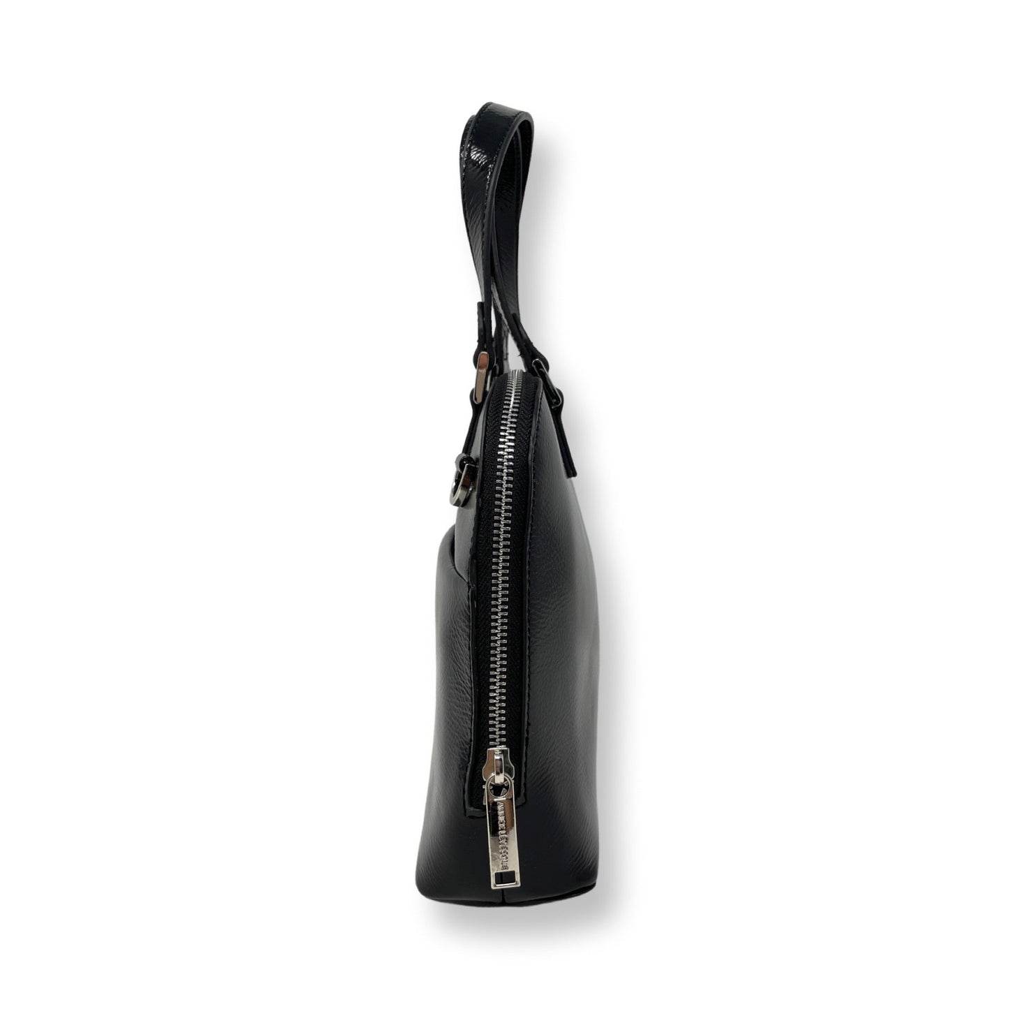 Sac à Main en Cuir Vernis Noir | Justine