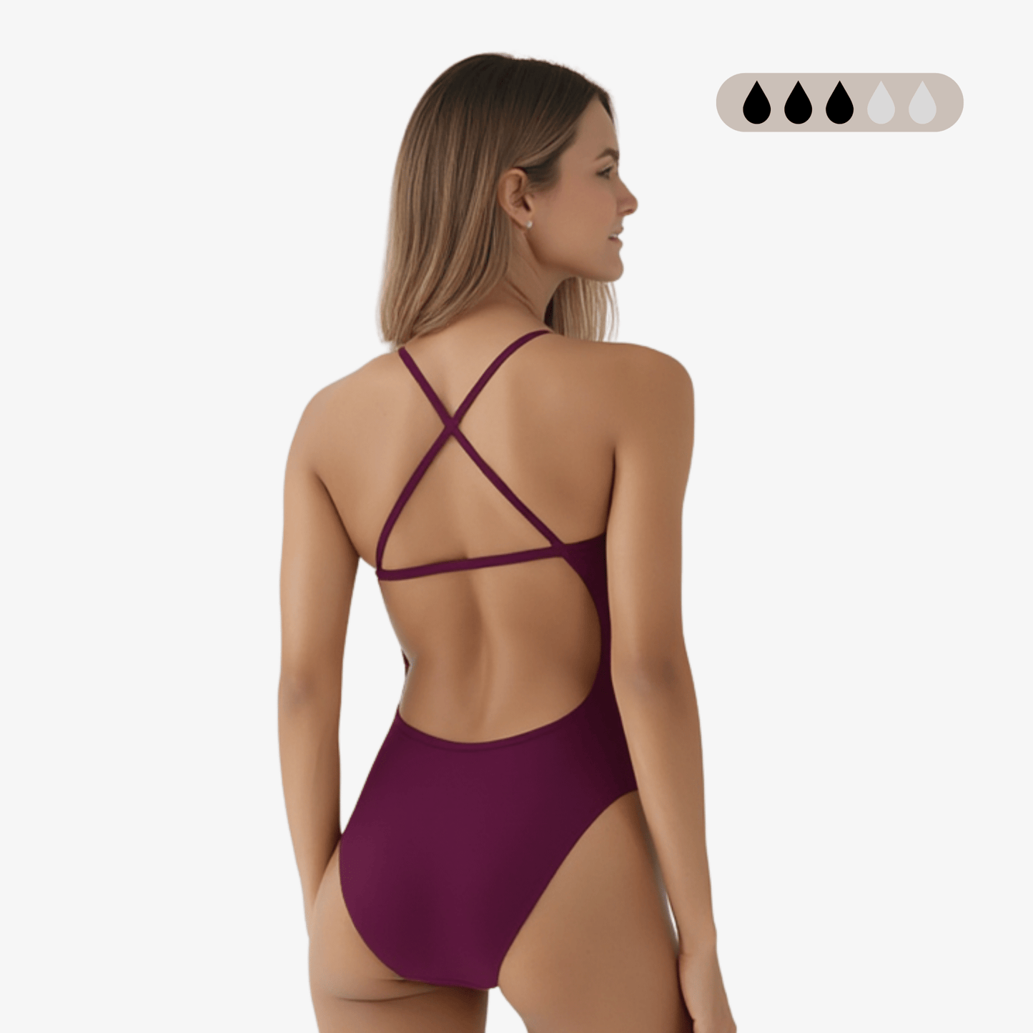 SecureFlo Merlot X-Back Period Training Swimsuit by Norca