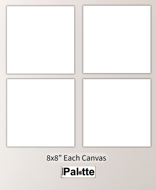 Set of 4 custom canvases 8" x 8"