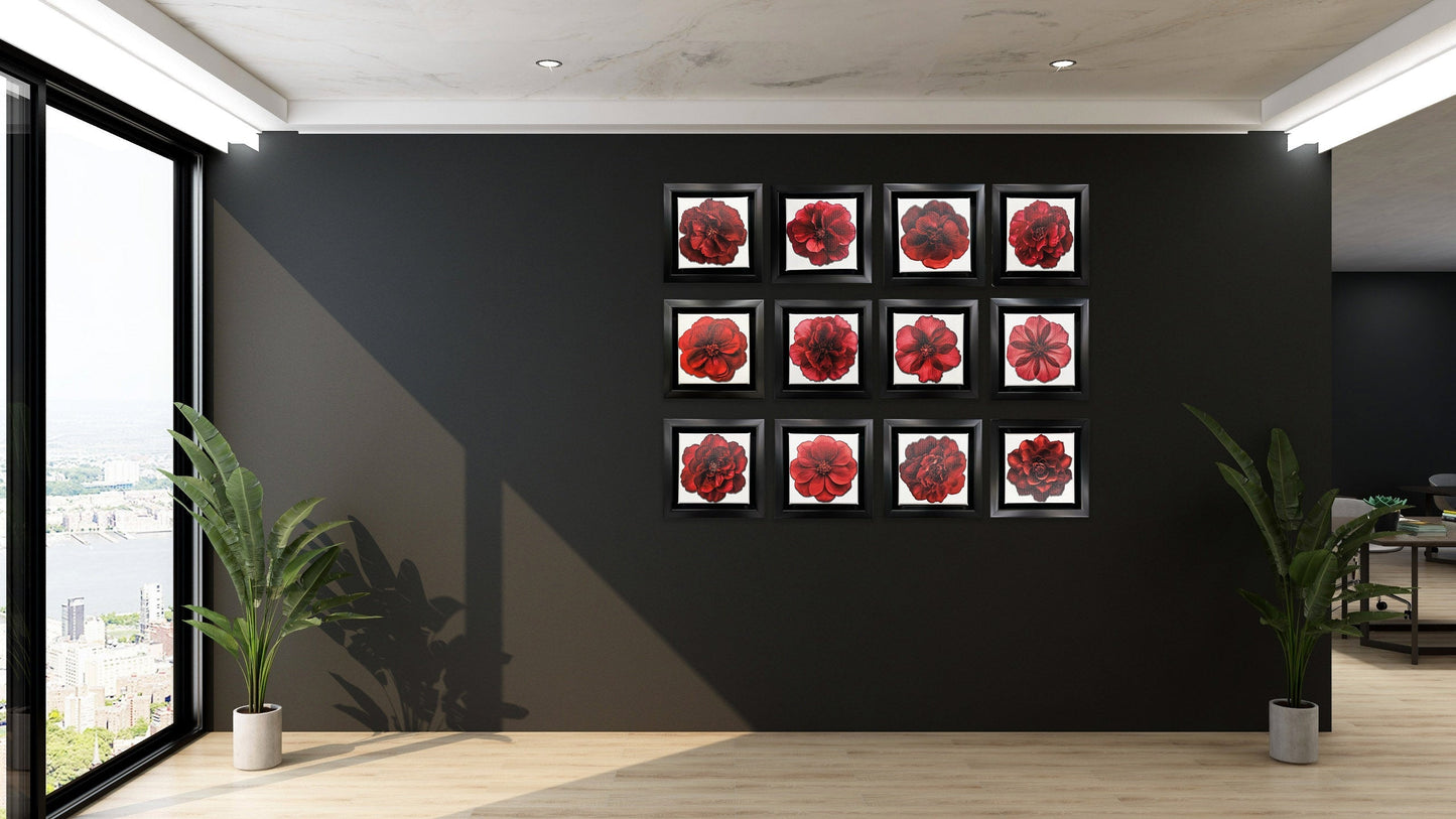 Set of 12 Mini Framed Fine Art Canvases