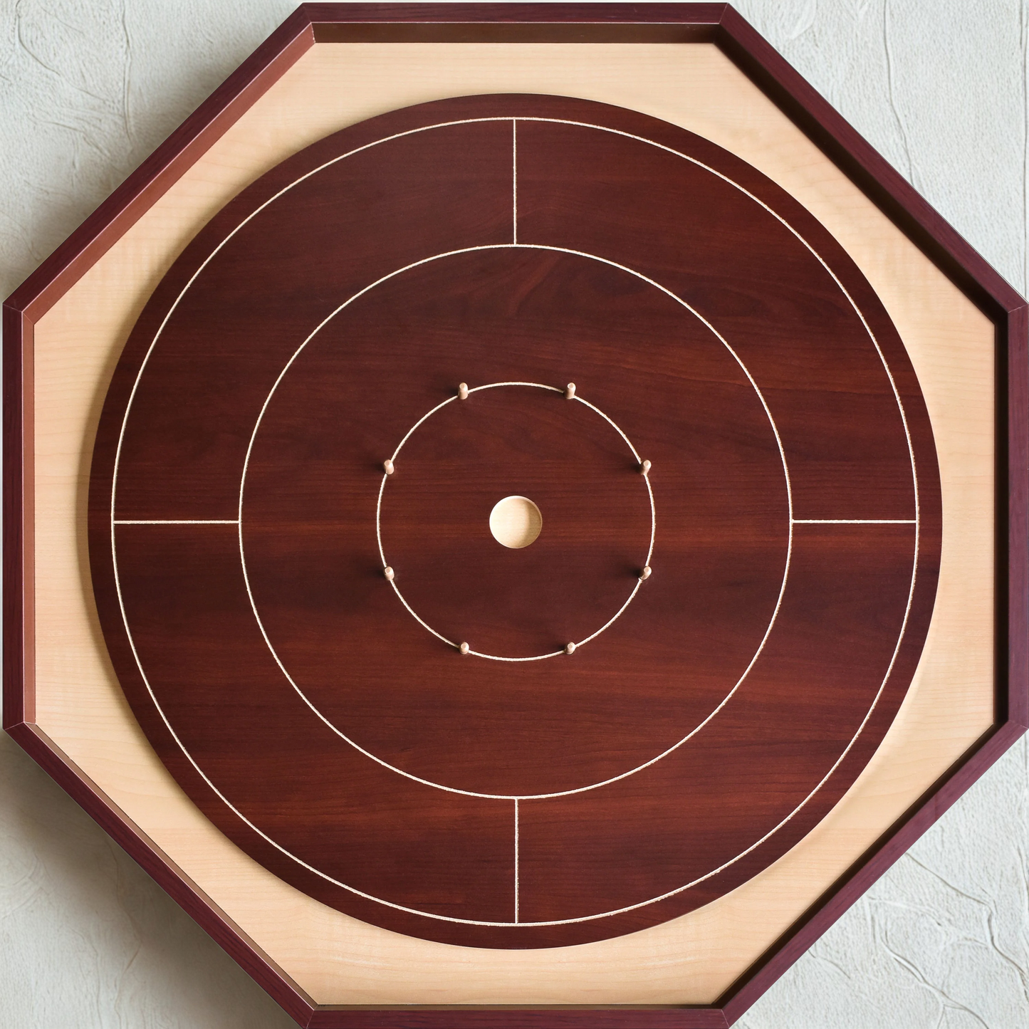 Crokinole Board For Beginners by Crokinole Canada - Shiraz Cherry & Maple Melamine - Traditional Crokinole Board Game Set