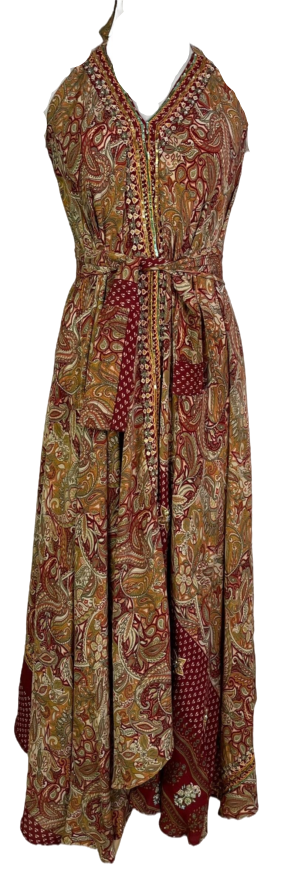 PRC7245 Avatar Pure Silk Maxi Dress with Belt