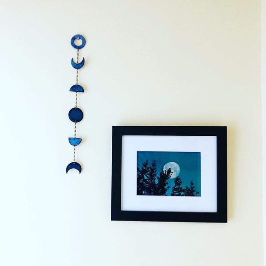 Small Blue Moon Phase Wall Hanging