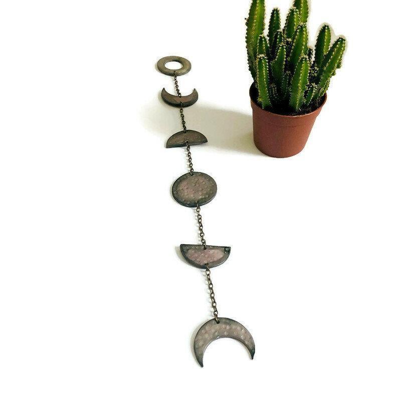 Small Blue Moon Phase Wall Hanging