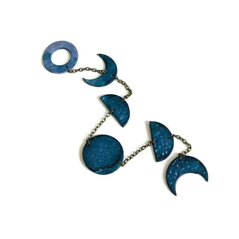 Small Blue Moon Phase Wall Hanging