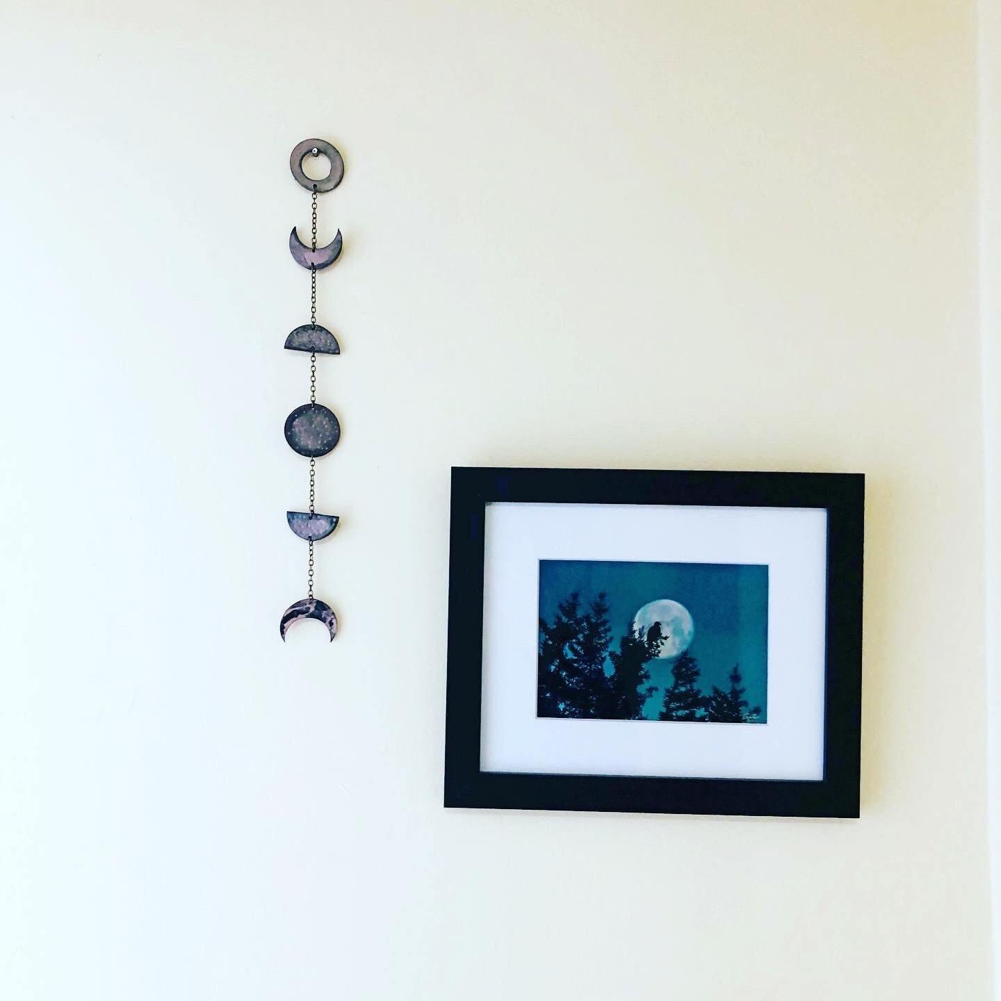 Small Blue Moon Phase Wall Hanging