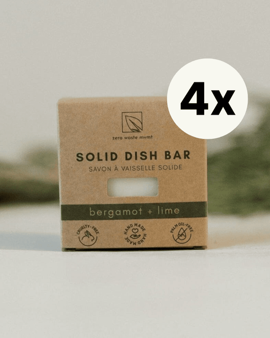 Solid Dish Soap Bar | Bergamot + Lime | 4 Pack