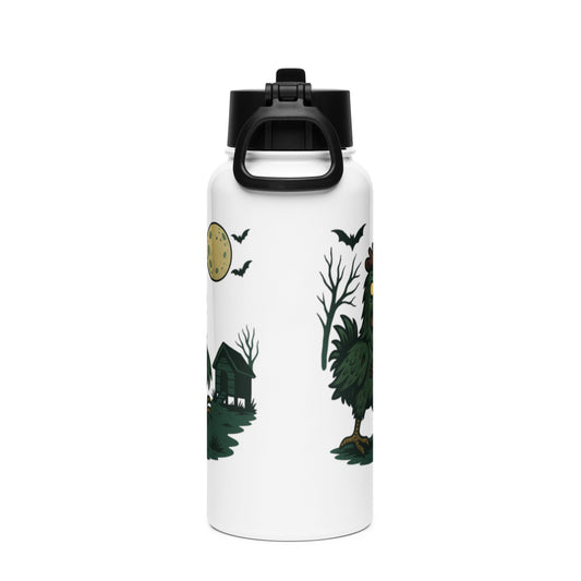 Zombie Chicken Halloween Stainless steel water bottle with a straw