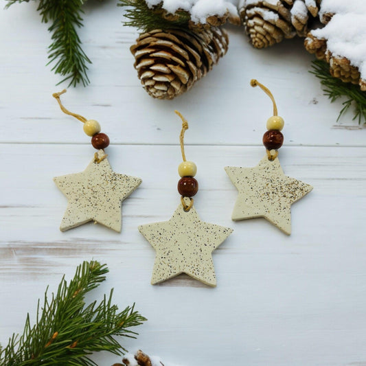 Star Christmas Ornament Handmade from Clay & Nova Scotia Beach Sand