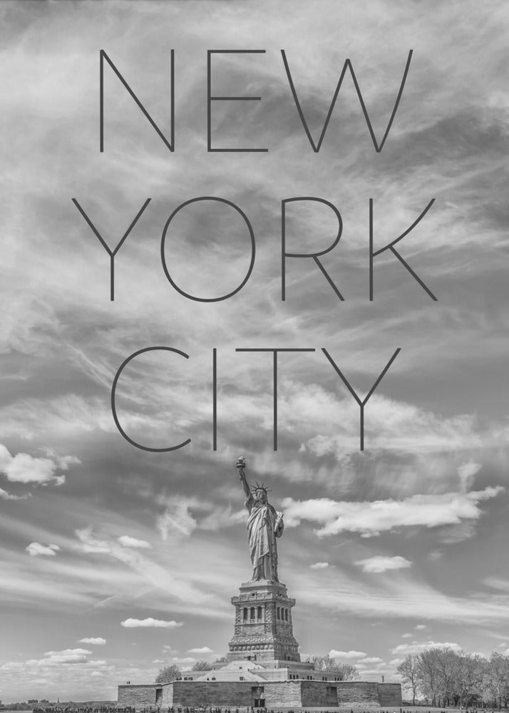 Wall art NYC Statue of Liberty | Text Skyline