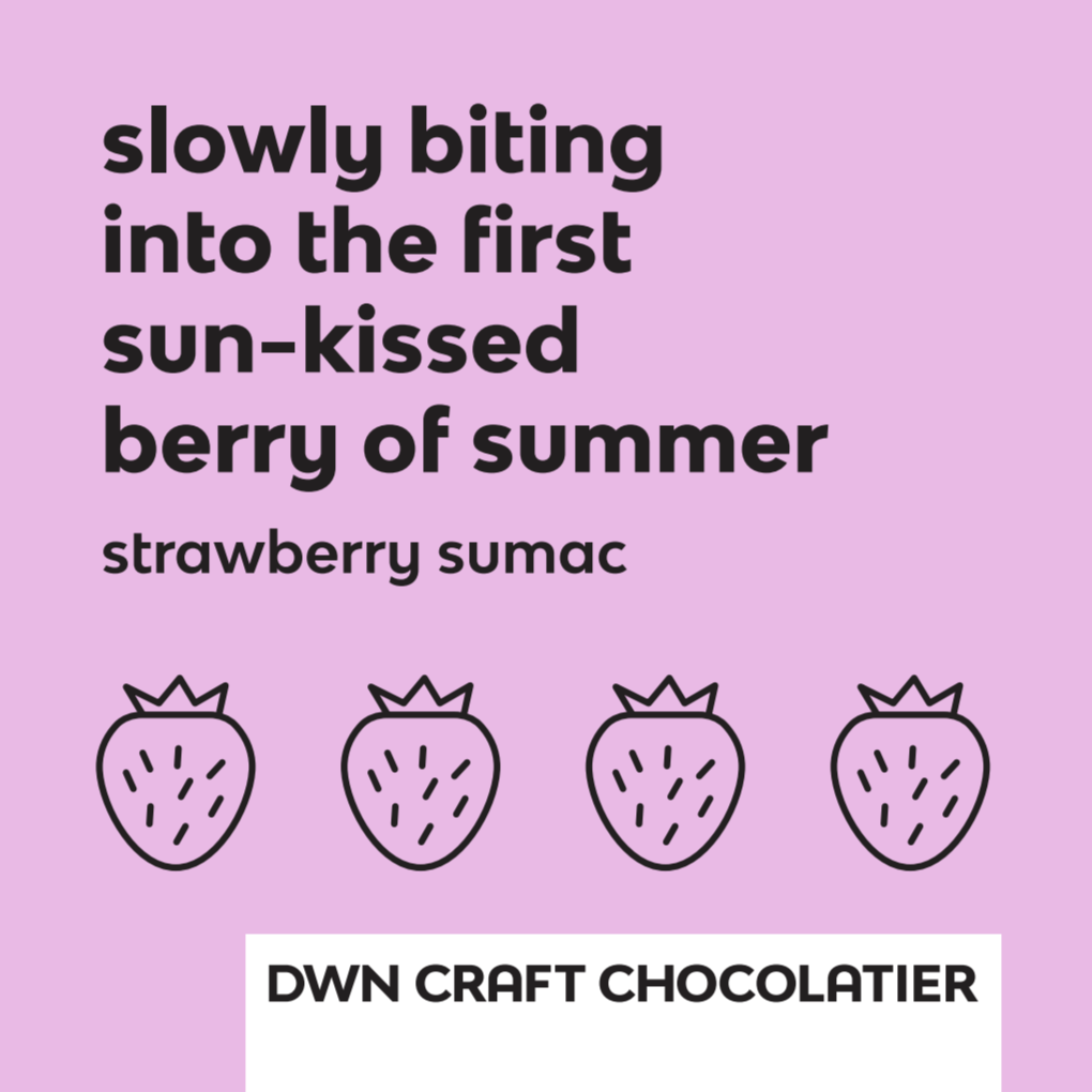 strawberry sumac chocolate bar