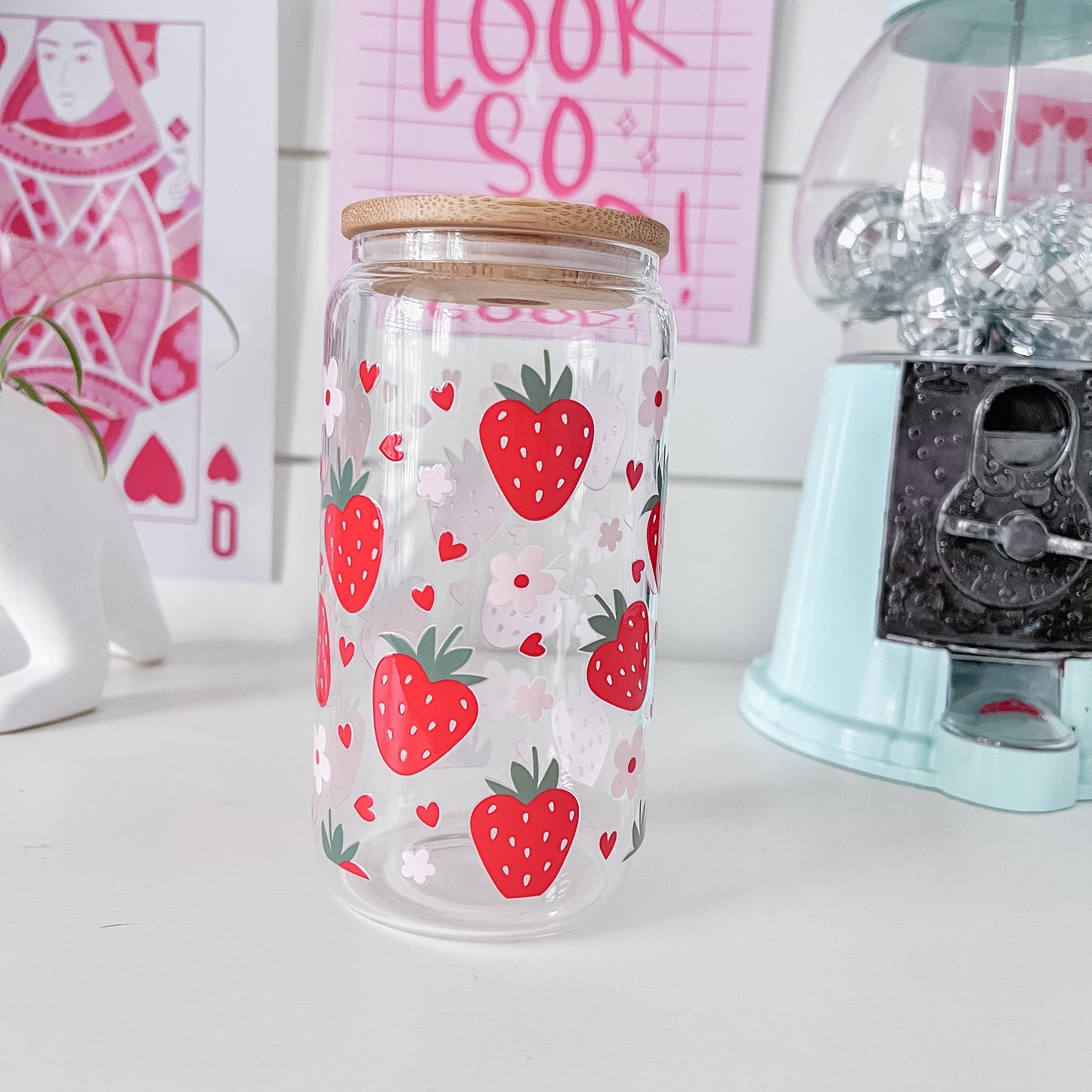 Strawberry Glass Cup