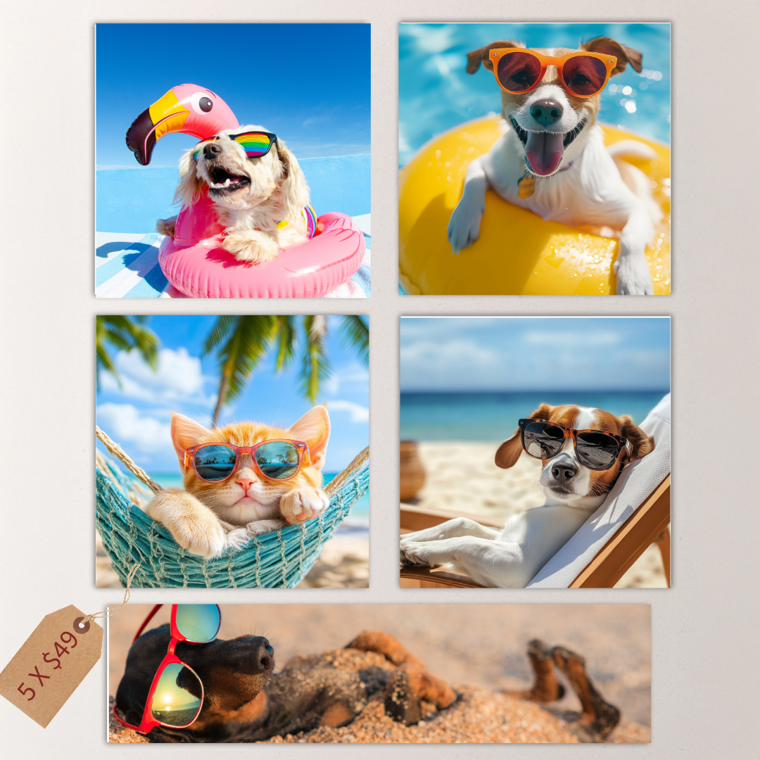 5-Custom Canvas Set – Includes Four 8×8" Prints & One 4×16" Accent