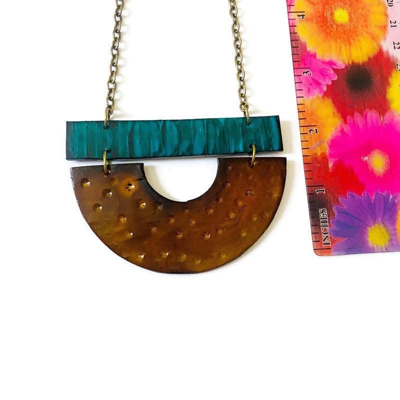 Teal & Brown Statement Necklace