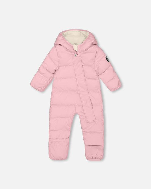 One-Piece Baby Cloud Packable Snowsuit Designed For Car Seat Pink