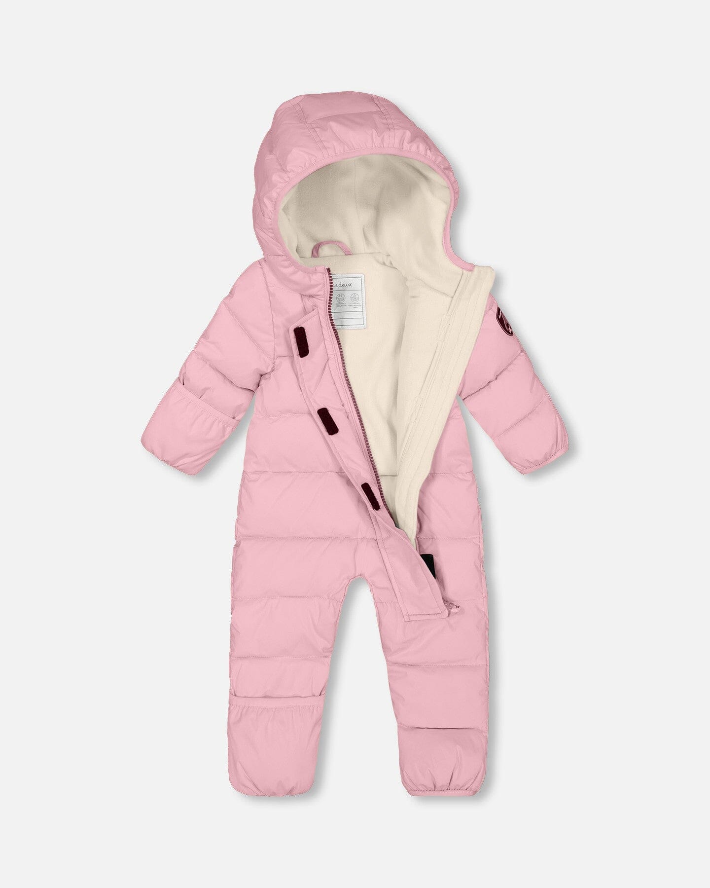 One-Piece Baby Cloud Packable Snowsuit Designed For Car Seat Pink