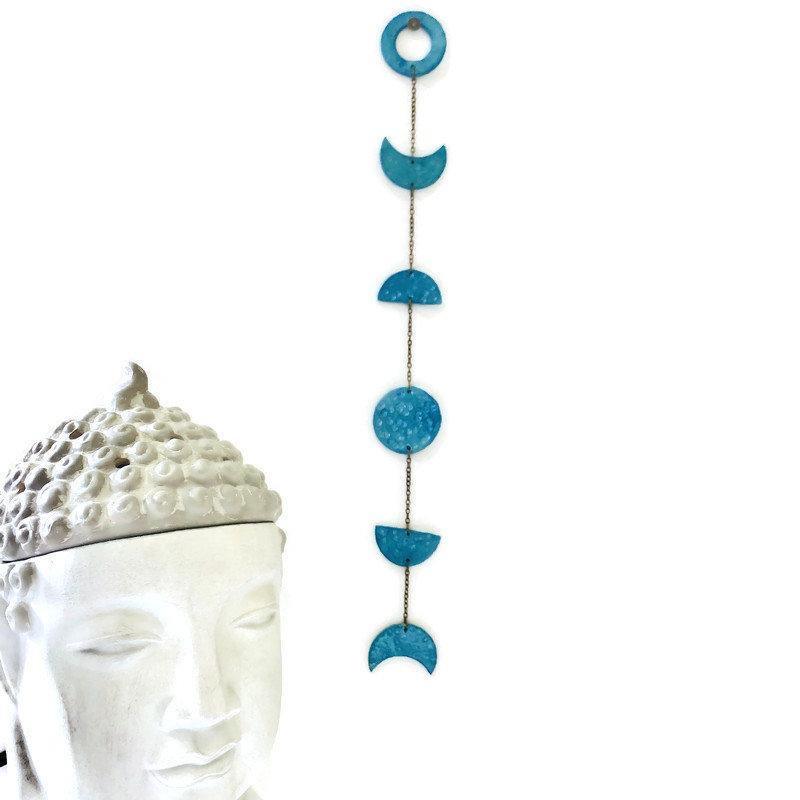 Turquoise Moon Phase Wall Hanging