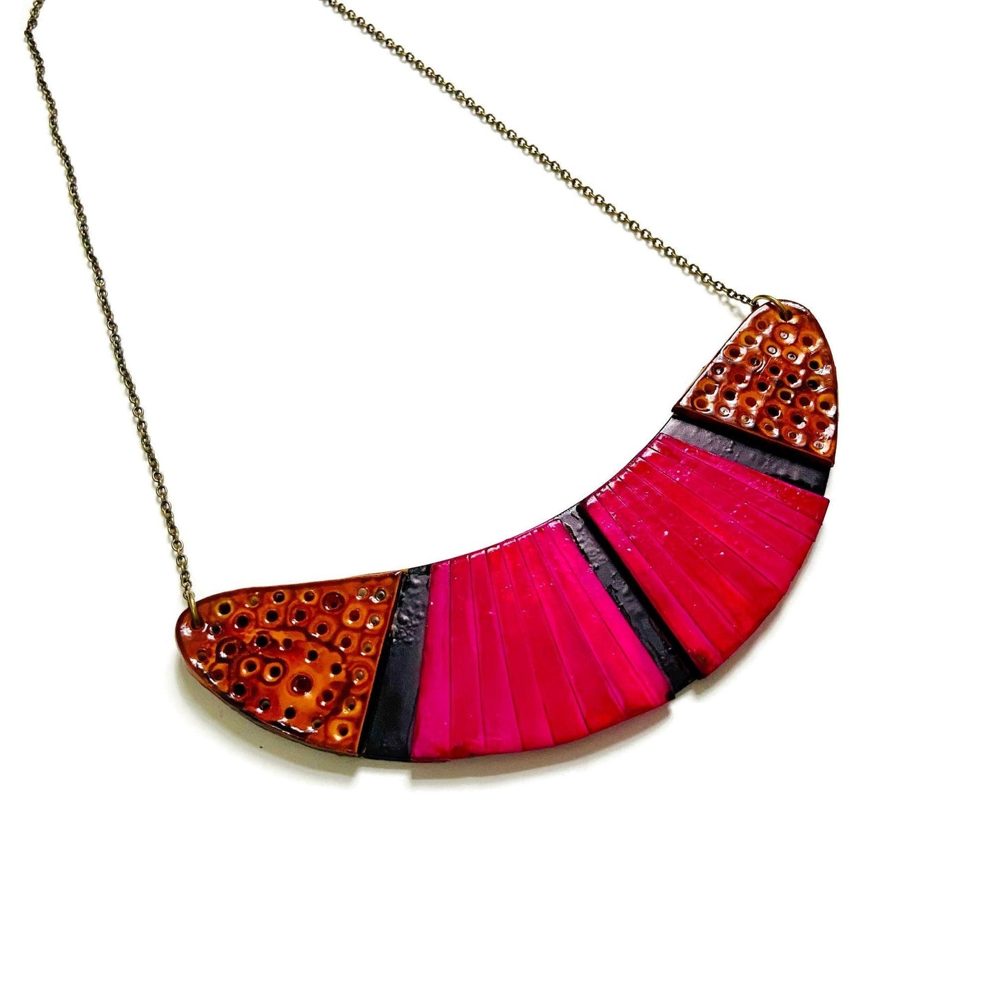 Unique Statement Jewelry Set in Pink Yellow & Black
