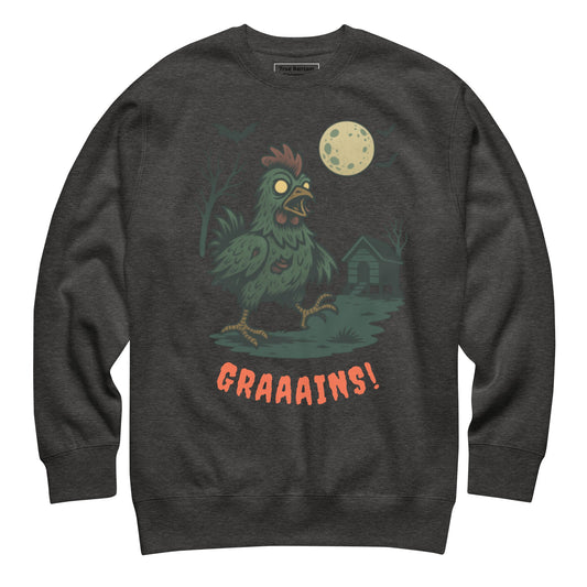 Halloween Zombie Chicken Scene Unisex Premium Sweatshirt