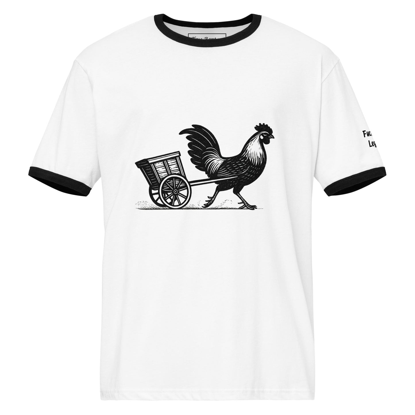 Retro Chicken Chariot Unisex ringer t-shirt