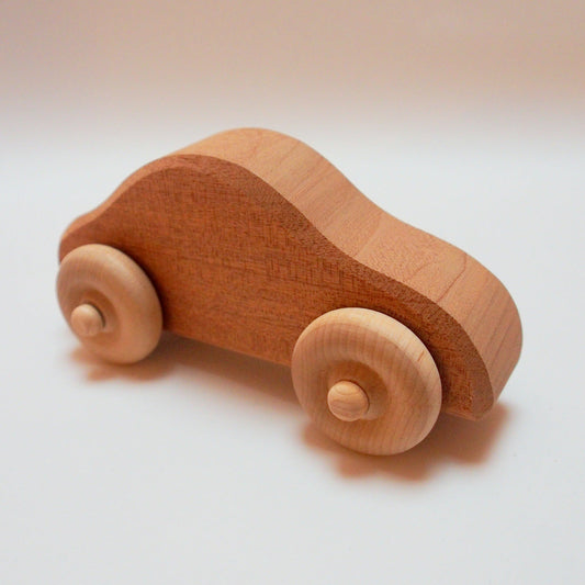 Vintage Dark Hardwood Race Car
