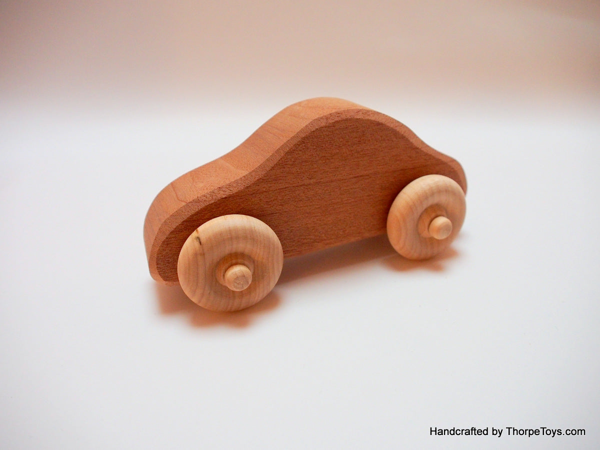 Vintage Dark Hardwood Race Car