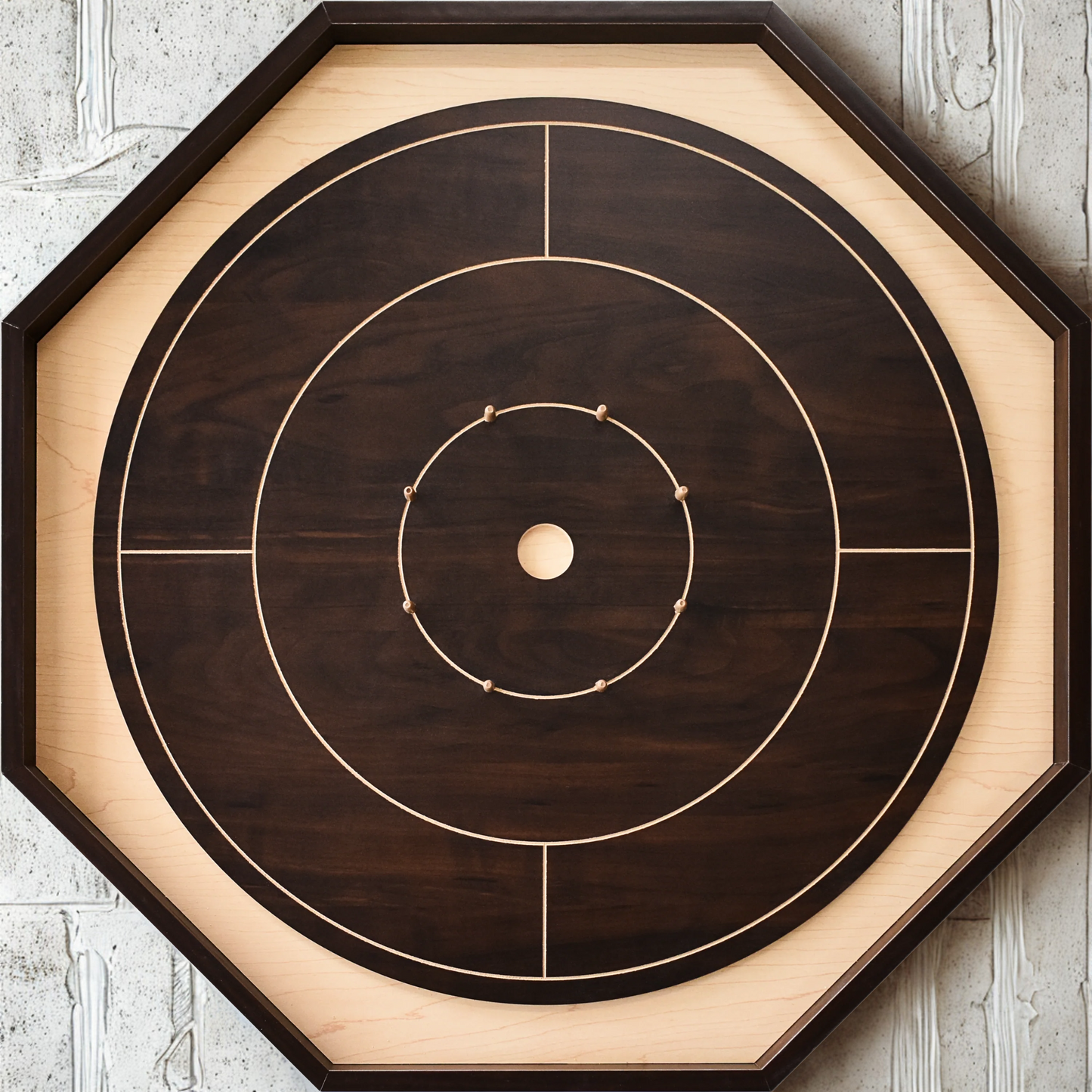 Crokinole Board For Beginners by Crokinole Canada - Walnut & Maple Melamine - Traditional Crokinole Board Game Set