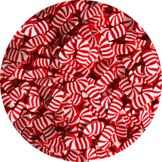 Red Candy canes Fimo Slices