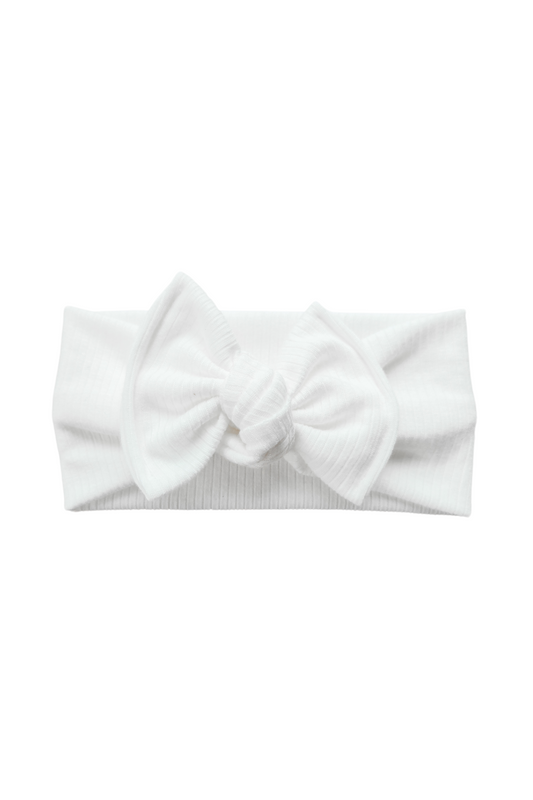 Modal Ribbed Headwrap | White