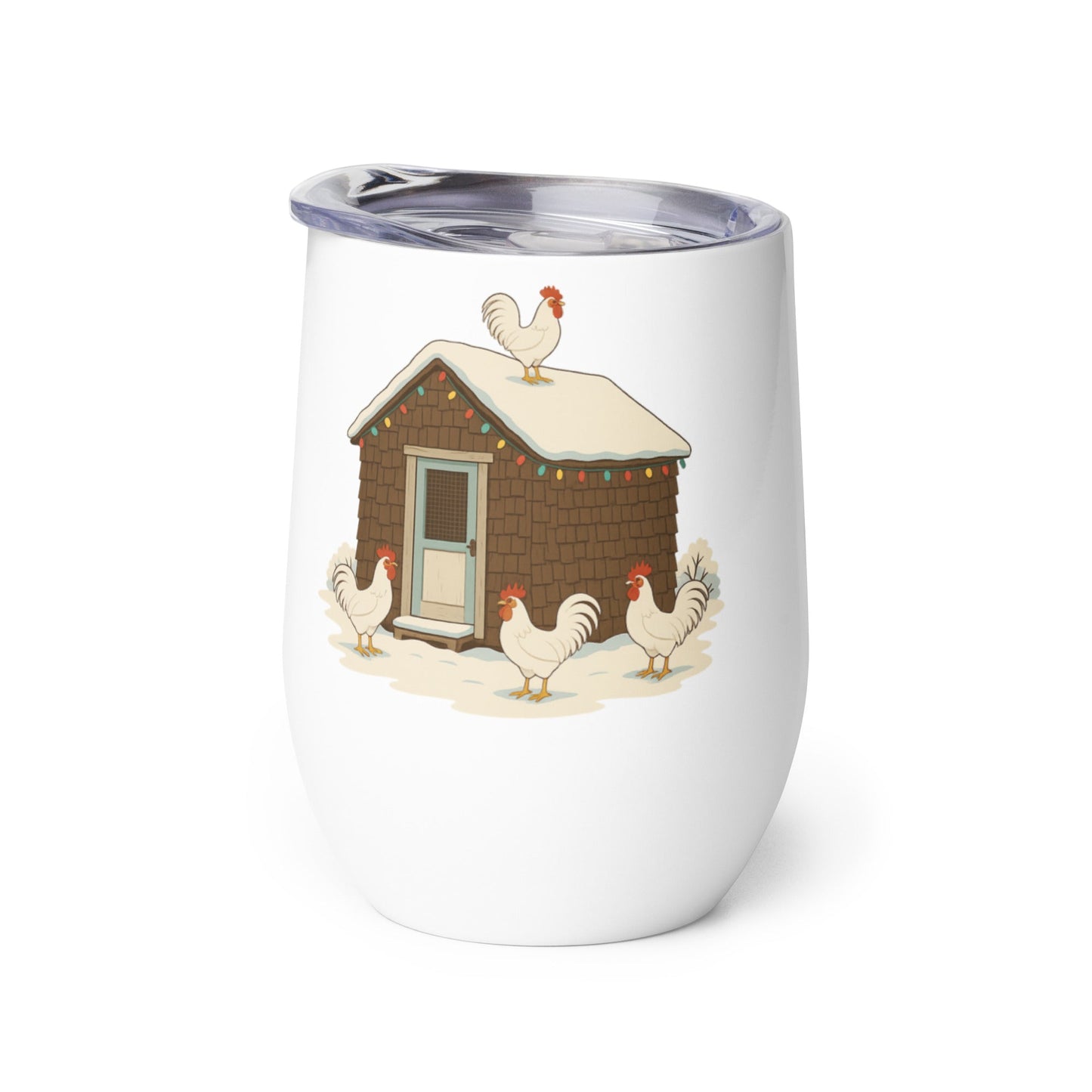 Chickmas Deck the Leghorn Wine Tumbler