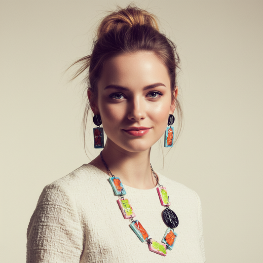 Paint Splash Jewelry Set Handmade