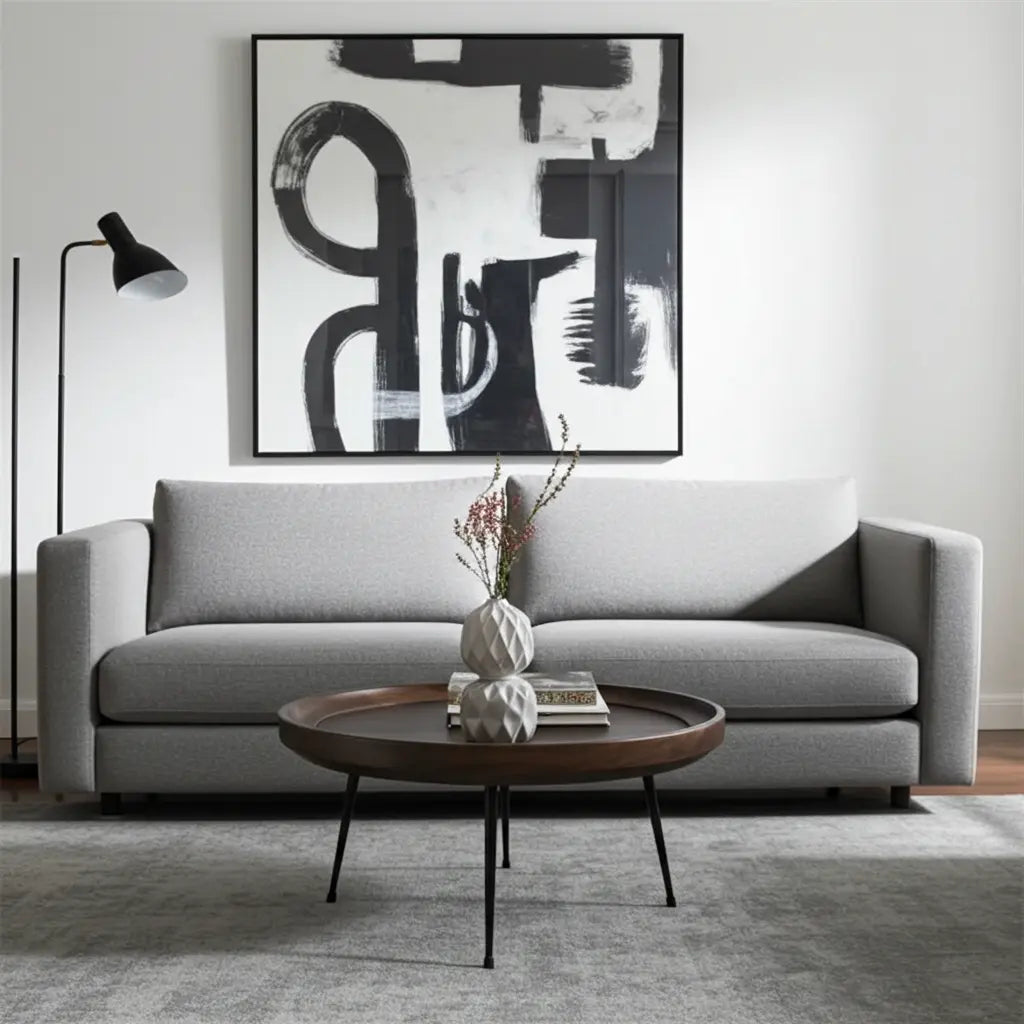 Table à café ronde en bois de manguier (Walnut)