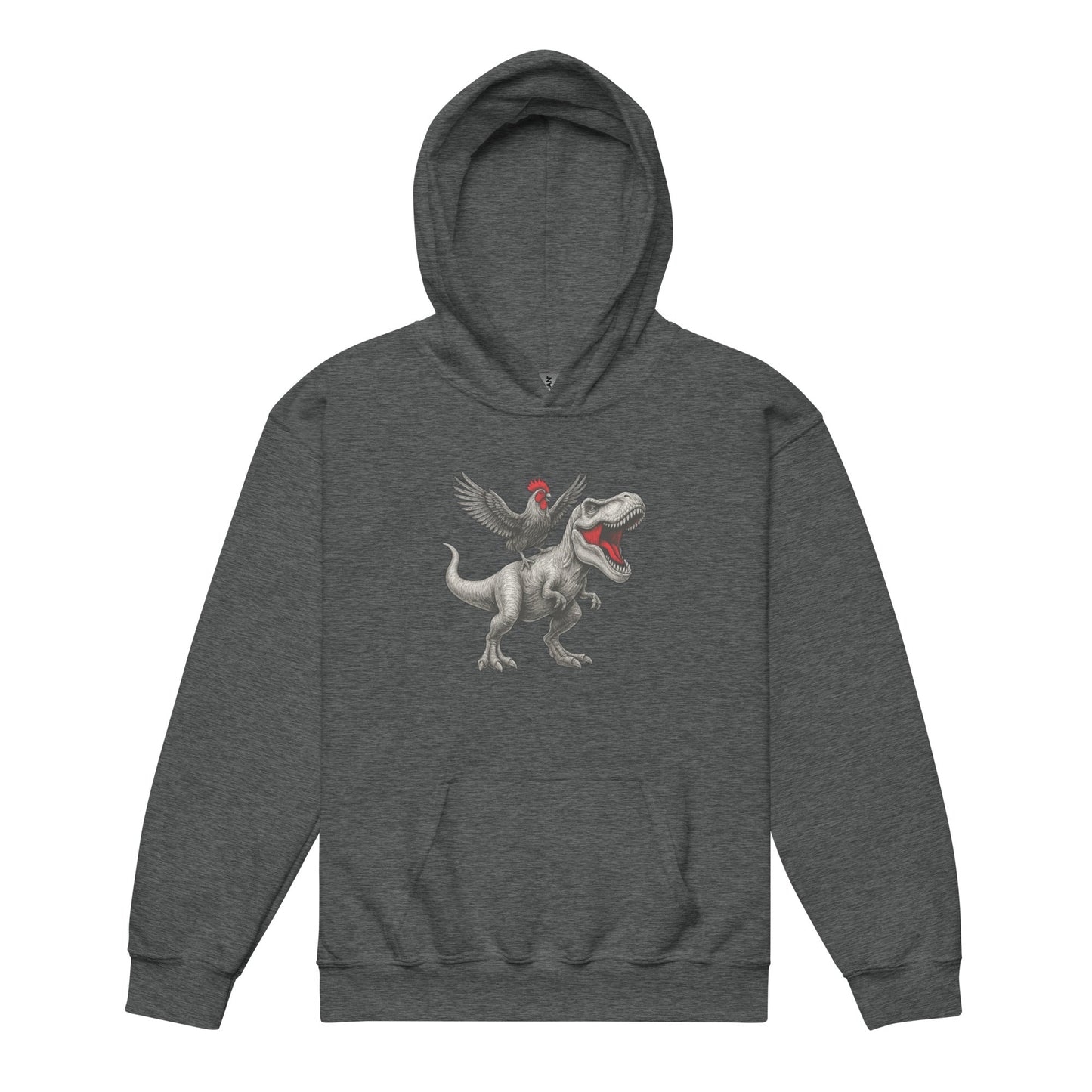 Chickasaurous Tyrannosaurs Pecks Youth heavy blend bunny hug (hoodie)